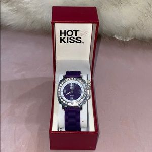NEW Hot Kiss Purple Bling Watch